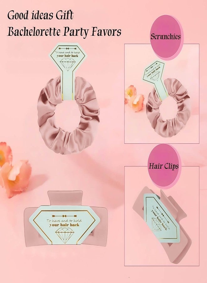 Featch Bridesmaid Proposal Gifts 8pcs Hair Claw Clips & 8pcs Satin Hair Ties Scrunchies Bachelorette Party Bridal Shower Present Good ideas Gift for Wedding Party Favors Dusty Rose - Image 5